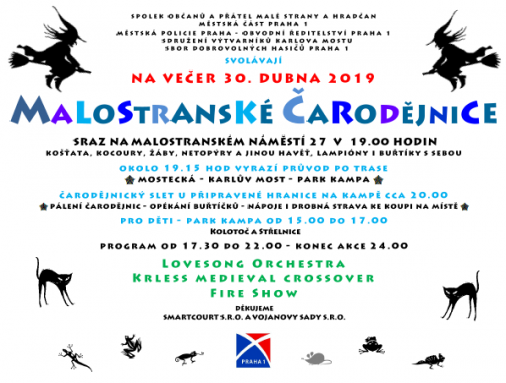 Malostranské čarodějnice 30.4.2019 na Kampě