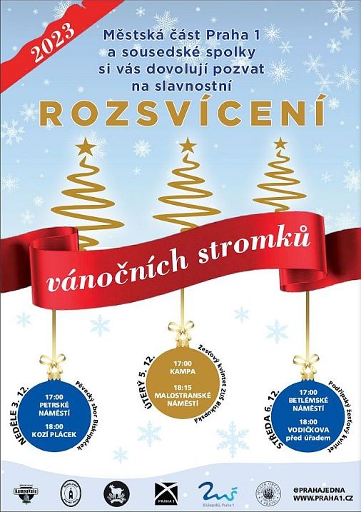 Rozsvěcení vánočních stromů na Praze 1